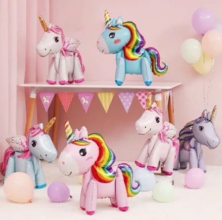 

Birthday party decoration 3D stereo assembly stitching fantasy rainbow horse balloon event arrangement unicorn baby bath girl