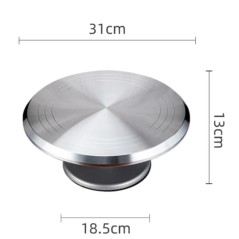 Инструмент для выпечки, 12 дюймов, сплав, крепится, крем, торт, поворотный стол, вращающаяся настольная подставка, основание, поворачивается вокруг украшения, серебристый металл