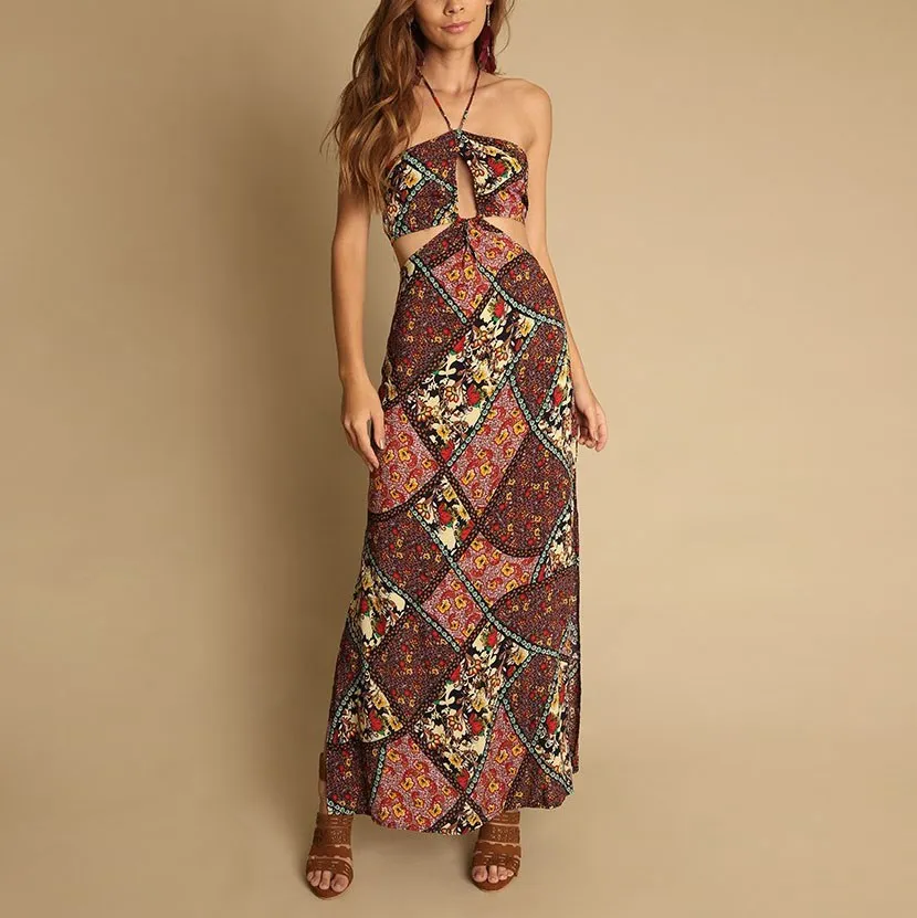 Модное женское платье с вырезом летнее элегантное Пляжное длинное Vestidos|Платья| |