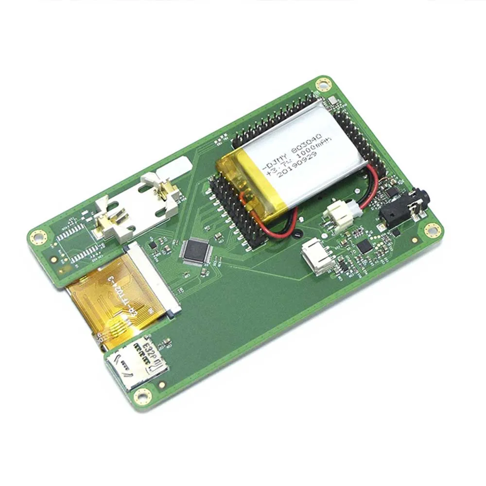 green PORTAPACK для HACKRF ONE SDR+ 0.5ppm TCXO+ 1500mAh батарея+ 2," сенсорный ЖК-дисплей - Комплект: green