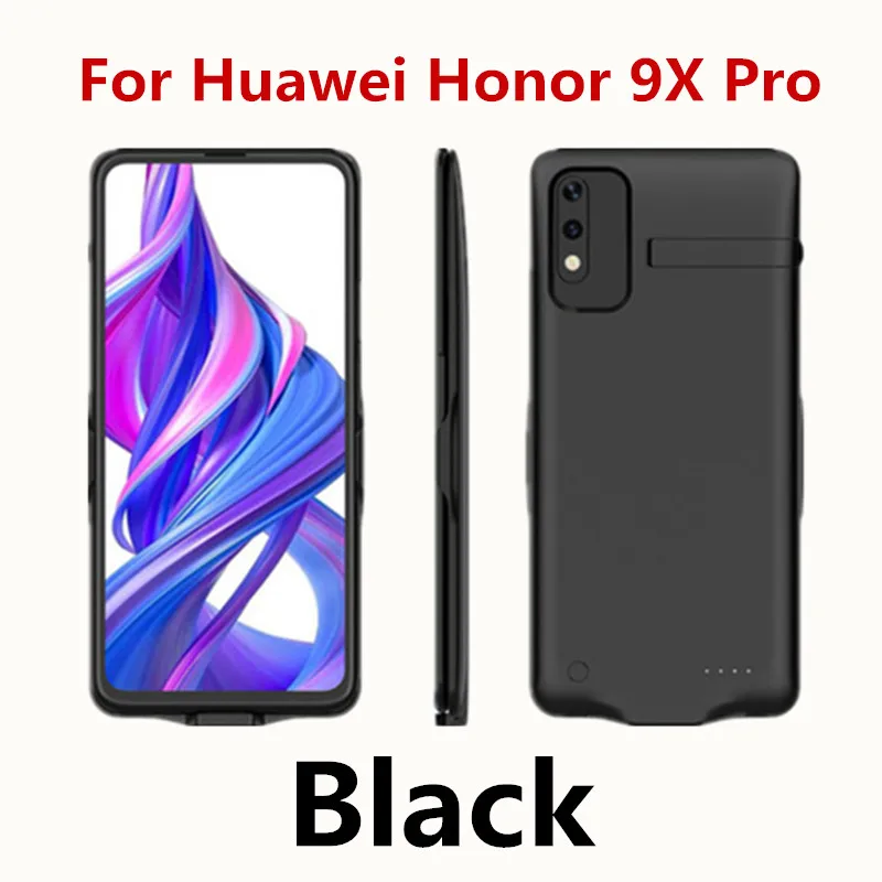 6800 мАч зарядное устройство чехол для huawei Honor 9X Pro power Bank крышка батареи для huawei Honor 9X внешние Чехлы для батарей - Цвет: Black for 9X Pro