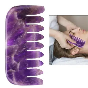 

Facial Massager Natural Amethyst Scrapping Comb Body Guasha Comb Massager Health Care Tool Health Care