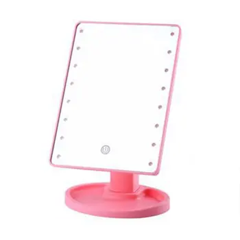 

16 LEDs Mirror LED Makeup Vanity Square Mirror Double-Sided Lighted Mirrors for Bathroom Bedroom Charging Type
