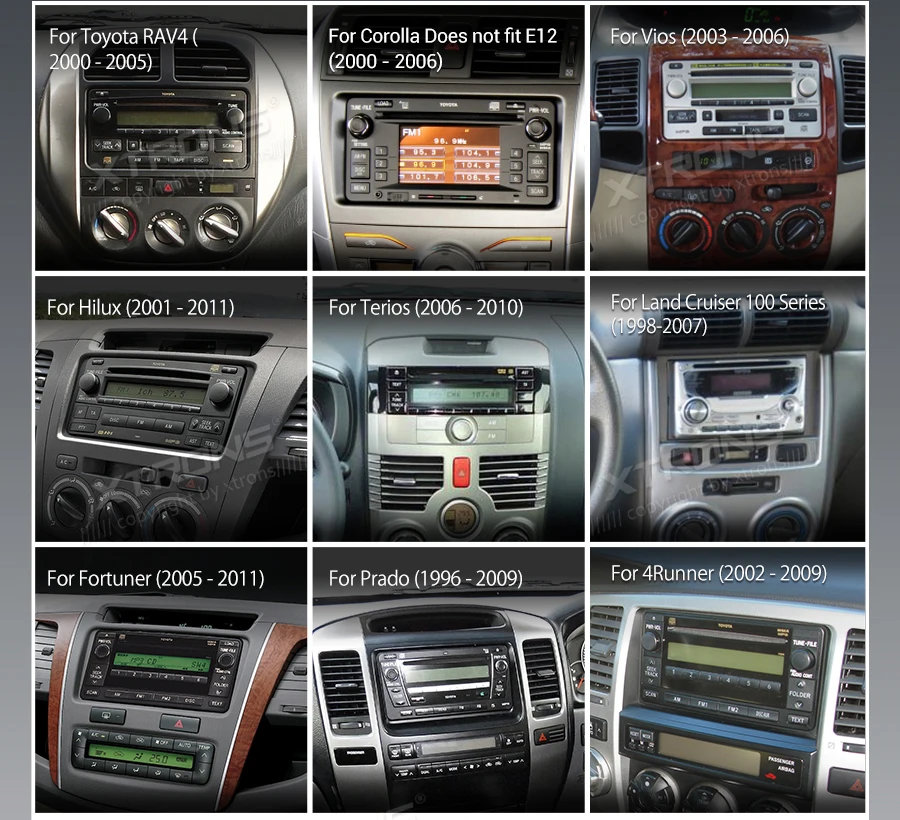 Cheap 6.95" Android 9.0 64G ROMCar DVD Multimedia Navigation GPS Radio for Toyota 4Runner 2002-2009 & Vios 2003-2010 & Hilux 2001-2011 3