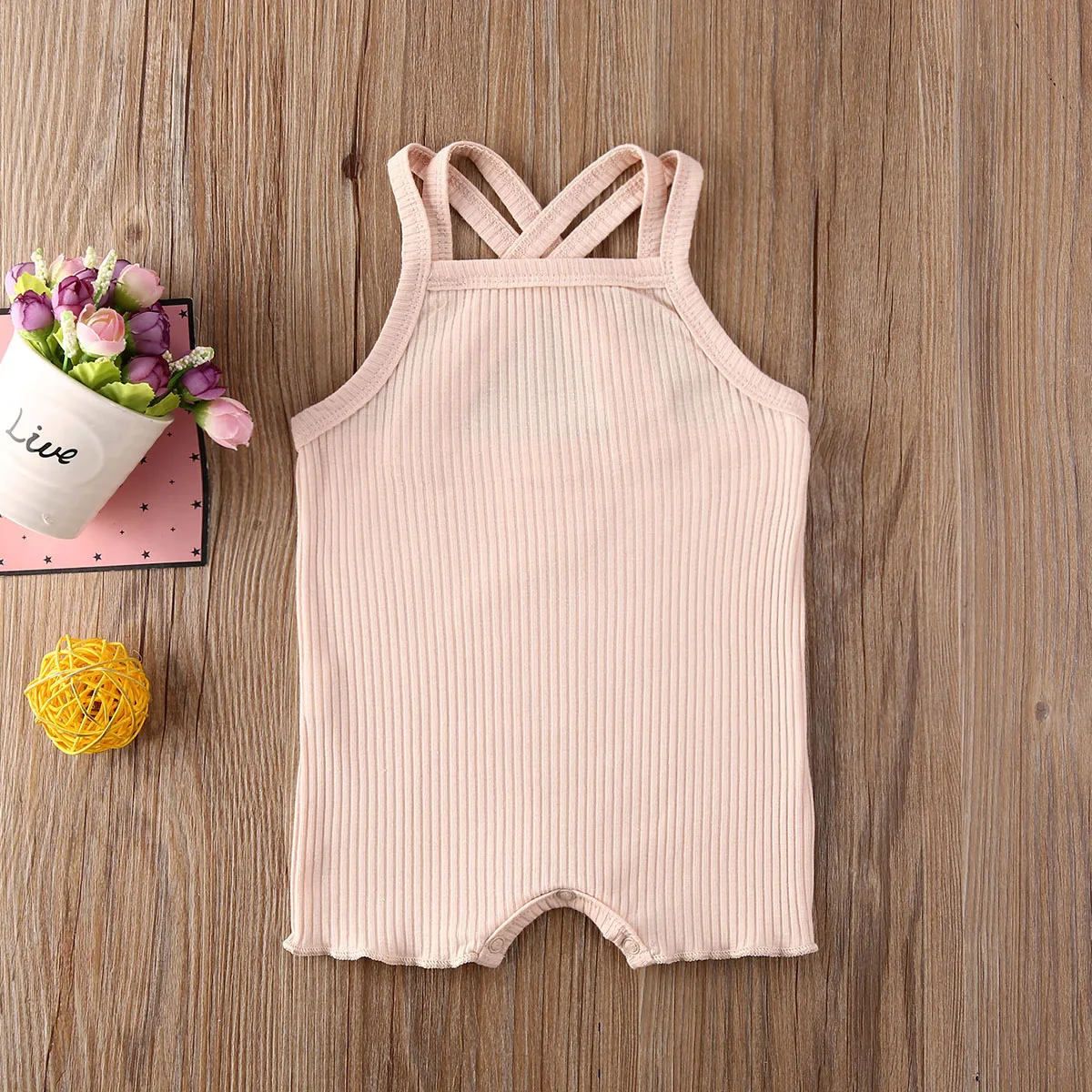 2020 Baby Summer Clothing Baby Kids Boy Girl Infant Romper Jumpsuit Cotton Outfits Set Ribbed Solid Clothes Baby Bodysuits comfotable
