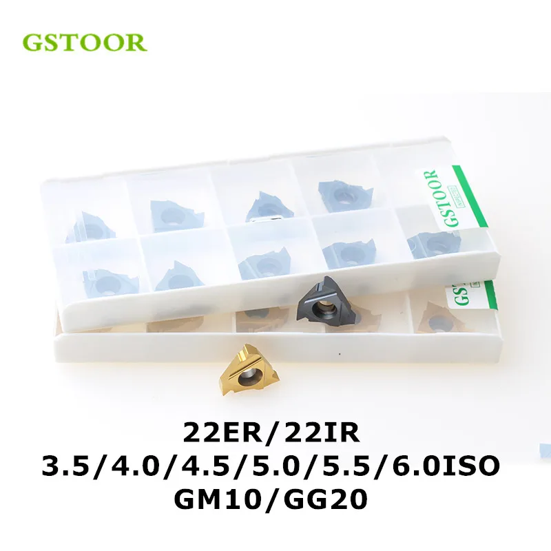

10PCS 22ER 22IR 3.5/4.0/4.5/5.0/5.5/6.0 ISO GM10 GG20 Threading Carbide Inserts CNC Lathe Cutting Tool Turning Tools For Metal