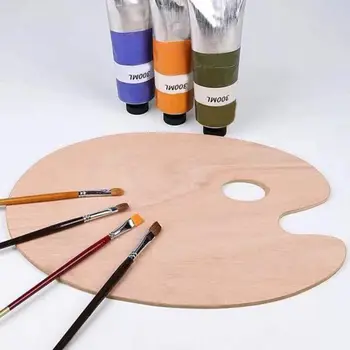 

Wooden Artists Palette with Thumb Hole Oil Acrylics Paint Palette Tray for Adult