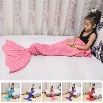 

Mermaid Blanket Parent-child Weighted Blanket Korean Version Girl Knitted Blanket Air Conditioning Sofa Bedding Sleeping Blanket