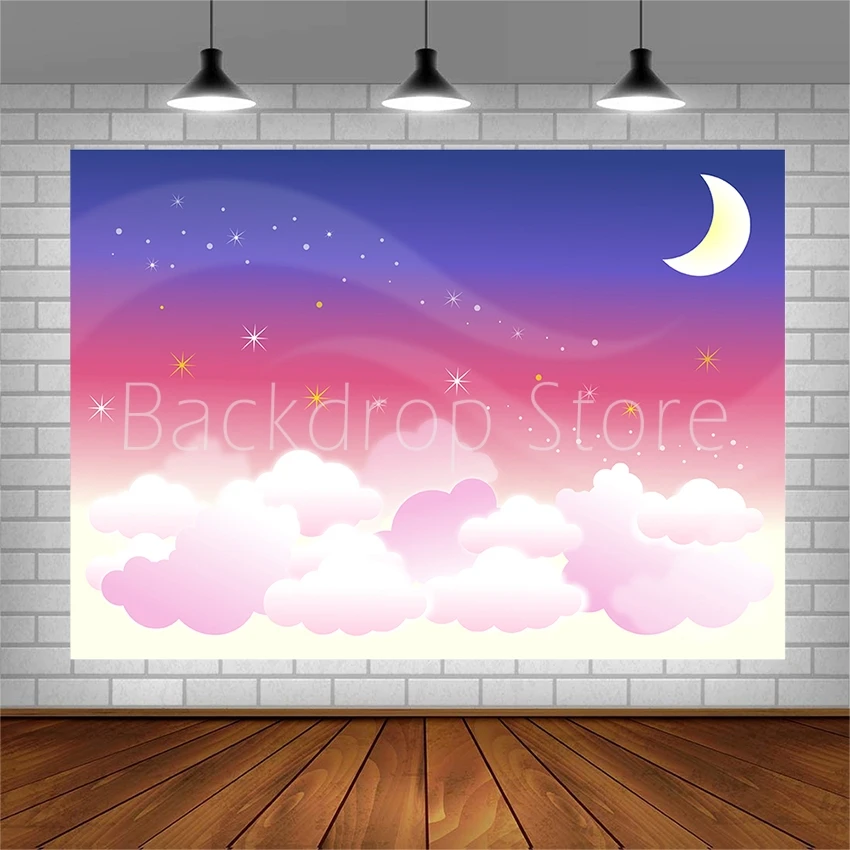 Avezano Photography Backgrounds Sunset Glow Moon Cloud Backdrops For Photo Studio Photocall Photozone Decoration Wallpaper Vinyl |