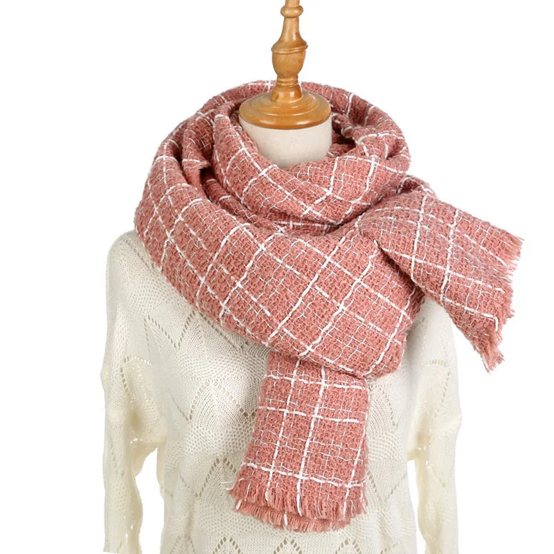 Autumn& Winter New Style Graceful Plaid Scarf Women's Korean-style Versatile Long Faux Cashmere Shawl Scarf Women's Winter