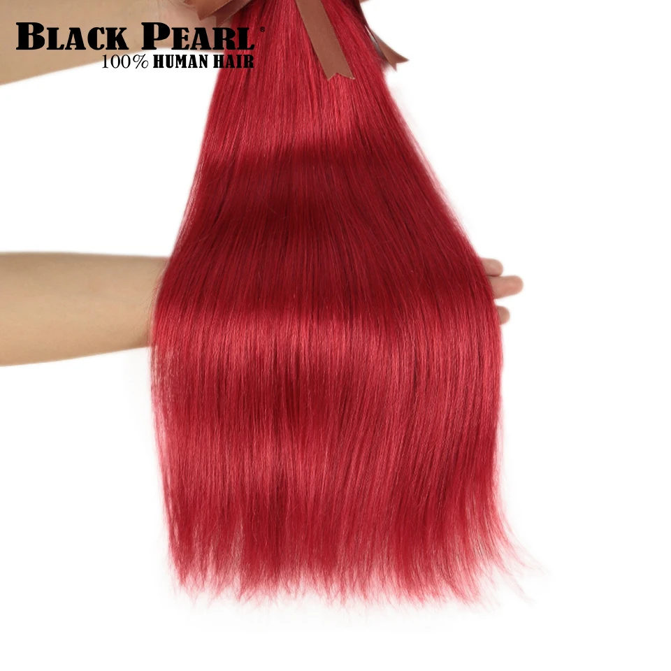 Черный жемчуг, бразильские пучки прямых и волнистых волос, человеческие волосы для наращивания, от поставщиков, 8 до 28 дюймов, Remy, красные, человеческие волосы, пряди