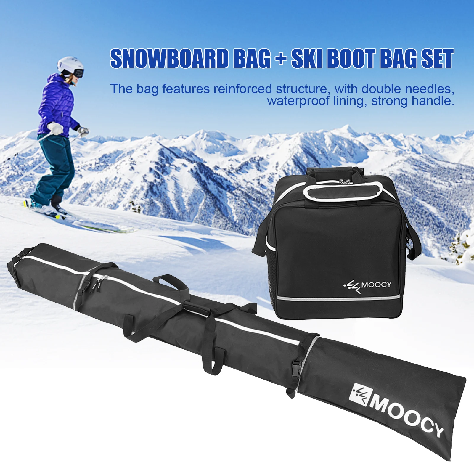 Skiing Snowboard Bag Double Scratch Resistant Protective Case For Winter Outdoor 