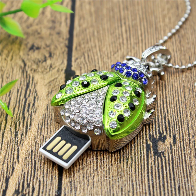 USB флеш накопитель TEXT ME красивый кристально Зеленый Жук модель usb2.0 4 ГБ 8 16 32 флешка