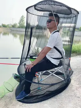 

Outdoor Adjustable Fish Mosquito Net Brathable Movable Portable Fish Tent Sketch Fish Mosquito Net Fish Tools Fishing Supplies