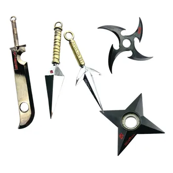 

5pcs Anime Naruto Namikaze Minato Set Shuriken Kunai weapons Zhu Ring Naruto Kakashi Anime Cartoon Toy 5 Pcs Per Set