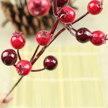 

New Style Red Fruits Foam Double Color Fruit Models Pomegranate Christmas Red Fruits Christmas Section Decoration