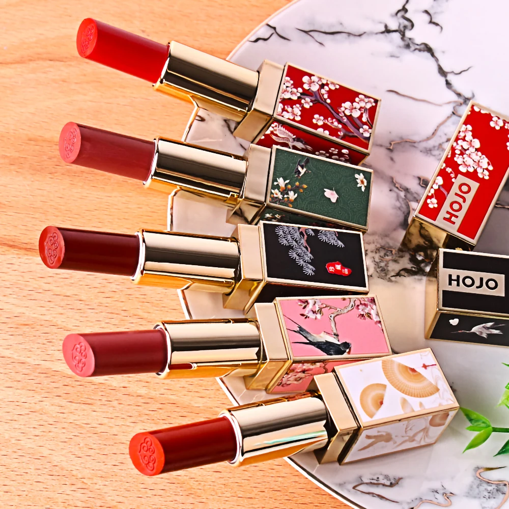 HOJO 5 Colors court style Lipstick Moisturizing Waterproof Long Lasting Lip Stick Cosmetic Makeup Chinese Style Easy to Wear HOJO 5 Colors court style Lipstick Moisturizing Waterproof Long Lasting Lip Stick Cosmetic Makeup Chinese Style Easy to Wear