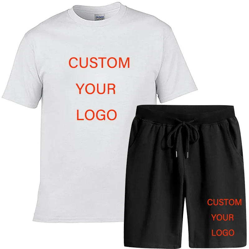 Men's Sets 2 Piece Outfit Jogger Set Sweatsuits Casual Shorts Set Summer Fashion Clothing Male Short Tracksuit Custom Your Logo