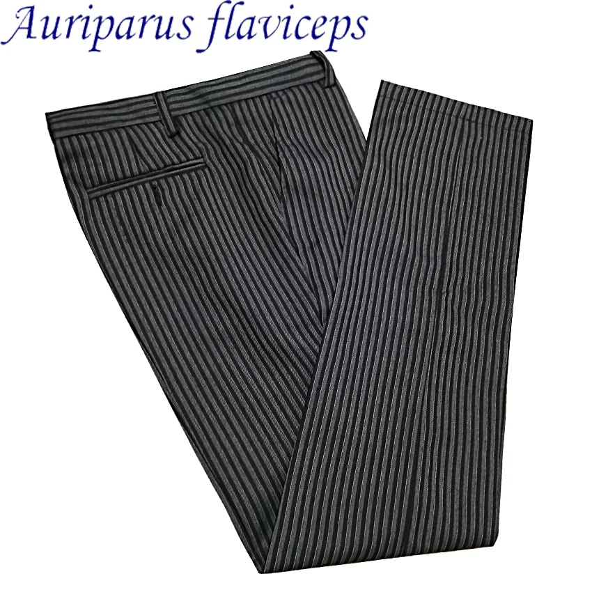 Auriparus flavicips индивидуальный заказ Pinstrip брюки формальный свадебный мужской костюм брюки Pinstrip Брюки повседневные Брендовые брюки
