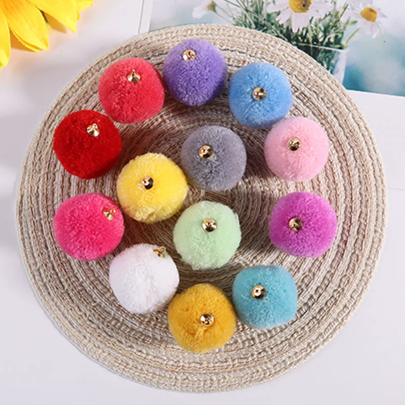 15-50mm Pompom Pendant Mulit Colors Fur Craft DIY Soft Pom Poms For Earrings Key buckle Car Decoration Accessories 