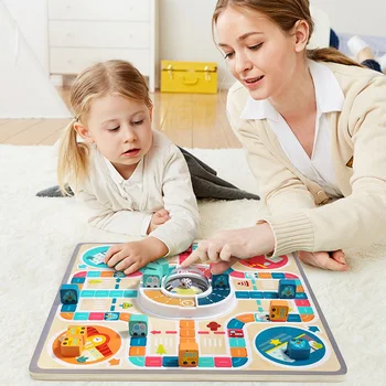 

Two-Sided Flying Chess Puzzle Toy Board Game For Kids Game Room Party Strategy Travel Games Christmas Gift