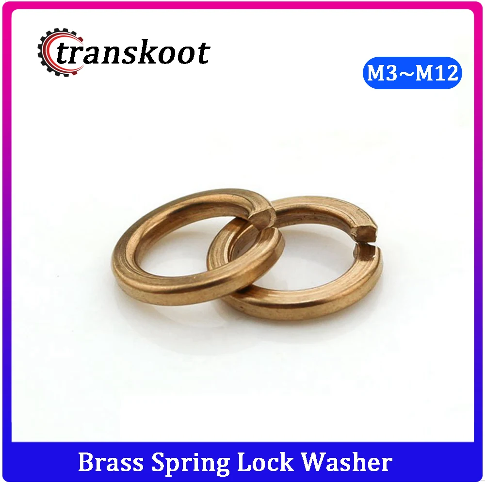 Brass Copper Split Lock Washers Spring Washer M3 M4 M5 M6 M8 M10 M12 