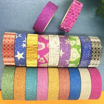 

5pcs/10pcs Glitter Sticky Paper Masking Adhesive Tape Label Printing DIY Scrapbooking Decor Crafts UY8