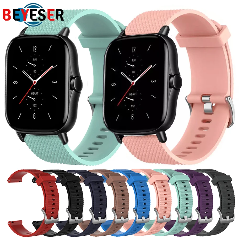 

Ремешок для часов 20 мм для Huami Amazfit GTS 2 /mini Bip Lite GTR 42 мм gts2, силиконовый браслет для часов Haylou LS02