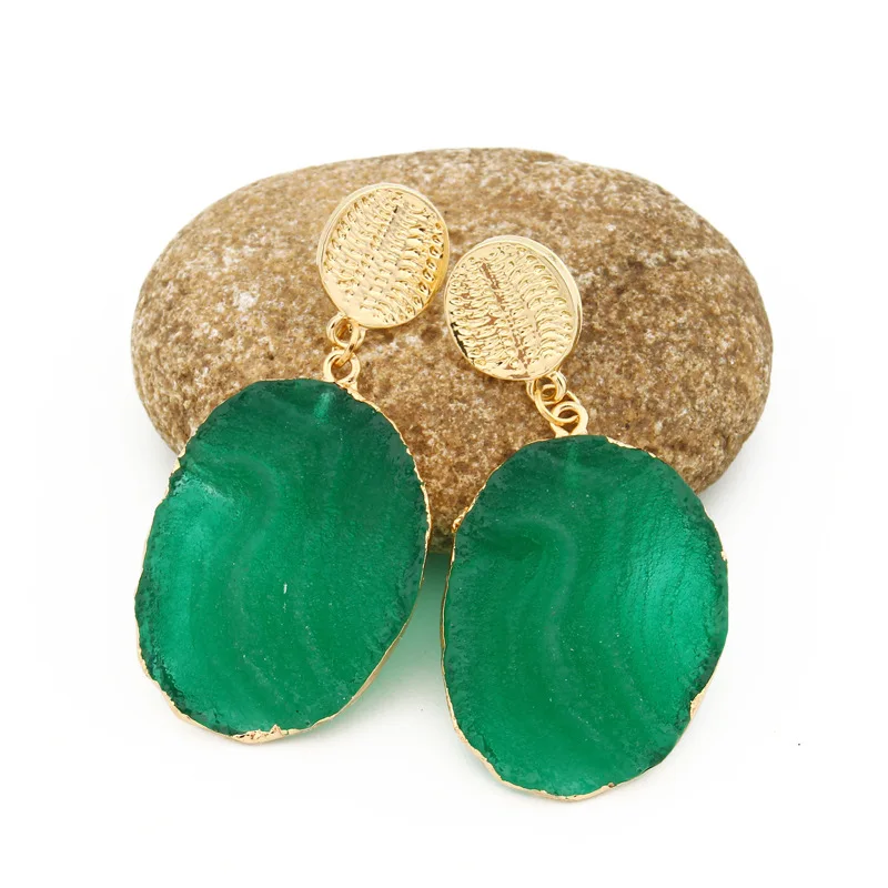 Unique Bijoux Pink Fancy Big Druzy Resin Earrings Drop Earrings For Women Jewelry Statement Gifts For Women Accessories Brinco (4)