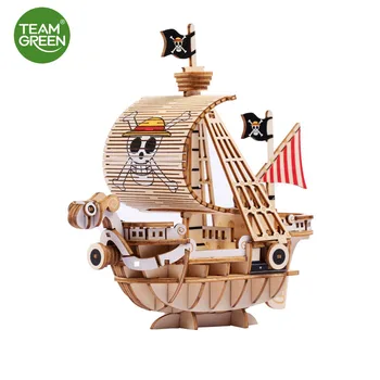 

Genuine One Piece Thousand Sunshine Gold Meri Spade Pirate Ship 3d Puzzle Wood Toys Assembly Model Wood 3d Puzzle for Adults