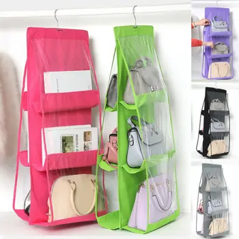 

Double Sides Hanging Storage Bag Wardrobe Closet Hanger Handbag Holder Organiser Hanging Organizers Clothing Y6Y090158