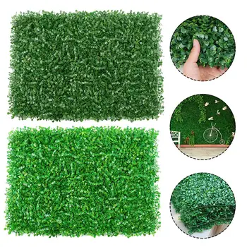 

Garden Artificial Hedge Panel Ivy Leaf Private Screen Plants Greenery Fence 40x60cm Party Wedding Decorations Wall Ornaments