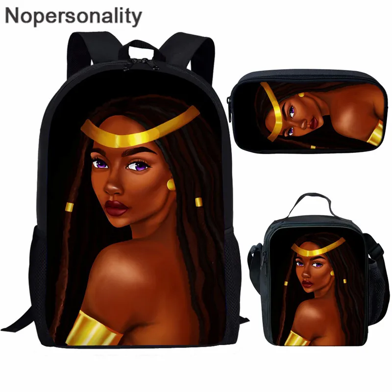 Nopersonality черный рюкзак для девочек в африканском стиле комплект школьных сумок для Детские рюкзаки Melanin женская сумка рюкзак Mochila - Цвет: Z5257CGK