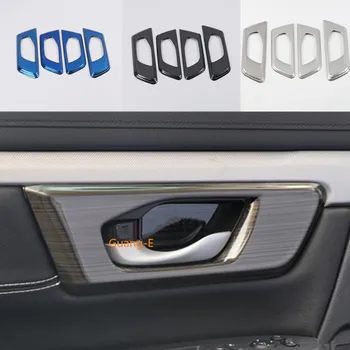 

Car Sticker Inner Door Handle Stainless Steel Holder Inside Bowl Trim Frame Armrest 4pcs For Honda CRV CR-V 2017 2018 2019 2020