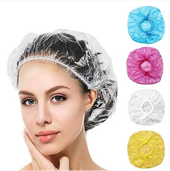 

200PCS Disposable Hat Clear Spa Hair Salon Hotel Home Use Bathing Elastic One-Off Shower Cap Bathroom Products Bath Caps