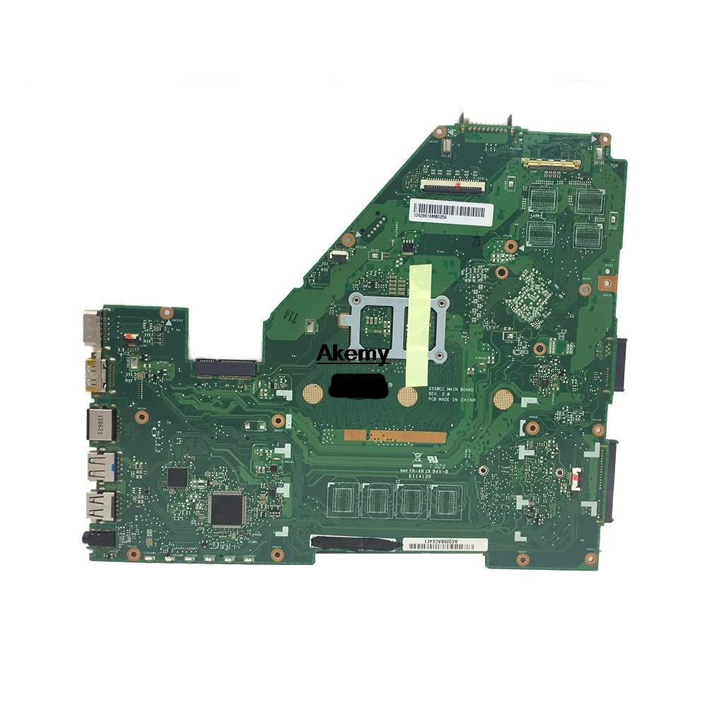 Akemy X550CC материнская плата для ноутбука ASUS X550CA X550CL R510C Y581C X550C A550C оригинальная материнская плата 0GB-RAM 1007U/2117U Процессор