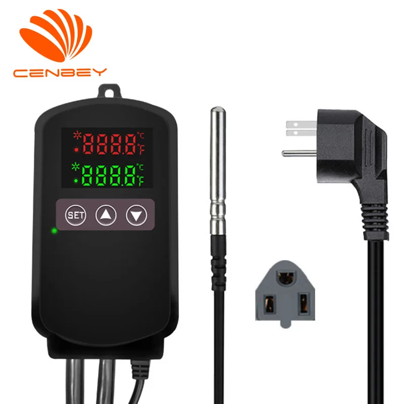 

US EU plug digital temperature controller thermostat regulator for incubator floor heating wall warming pets Fish mat greenhouse