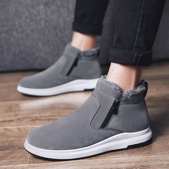 

Men Snow Boots Winter Boots Men Winter Shoes Zipper Warm Ankle Botas Hombre Warm Casual Shoes Men Men Plush Winter Sneakers