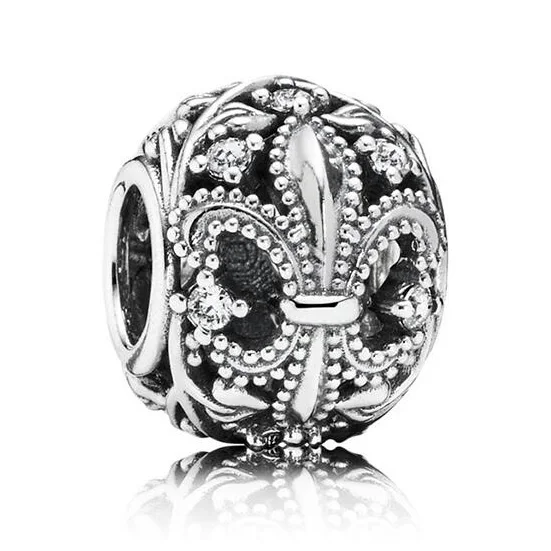 Ажурная бабочка Футбол Флер де Лис галактика Примула сердце Шарм Fit Pandora браслет бусины из стерлингового серебра 925 ювелирные изделия - Цвет: 3