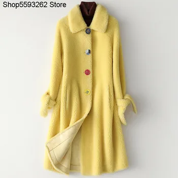 

Sell Off No Supplement 2020 Haining Sheep Shearing Coat Female Composite Fur One Piece Fur Coat Female
