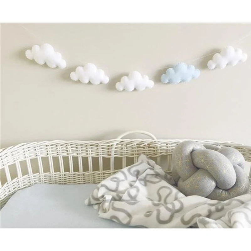 Clouds Hanging Decoration Baby Mosquito Net Accessories Nordic Kids Play Tent Crib Decor Lovely Felt Baby Bed Room Wall Decor