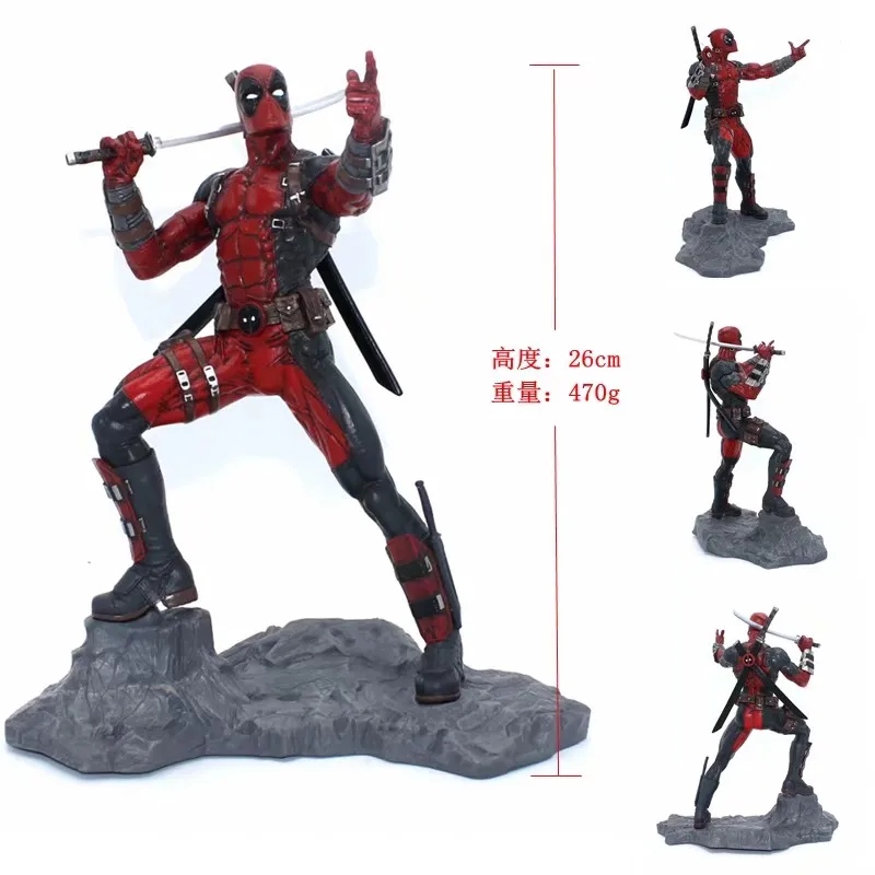 

GZTZMY 26cm Marvel X-Men Deadpool Action Figures Resin Statue Toys PVC Action Figures toy