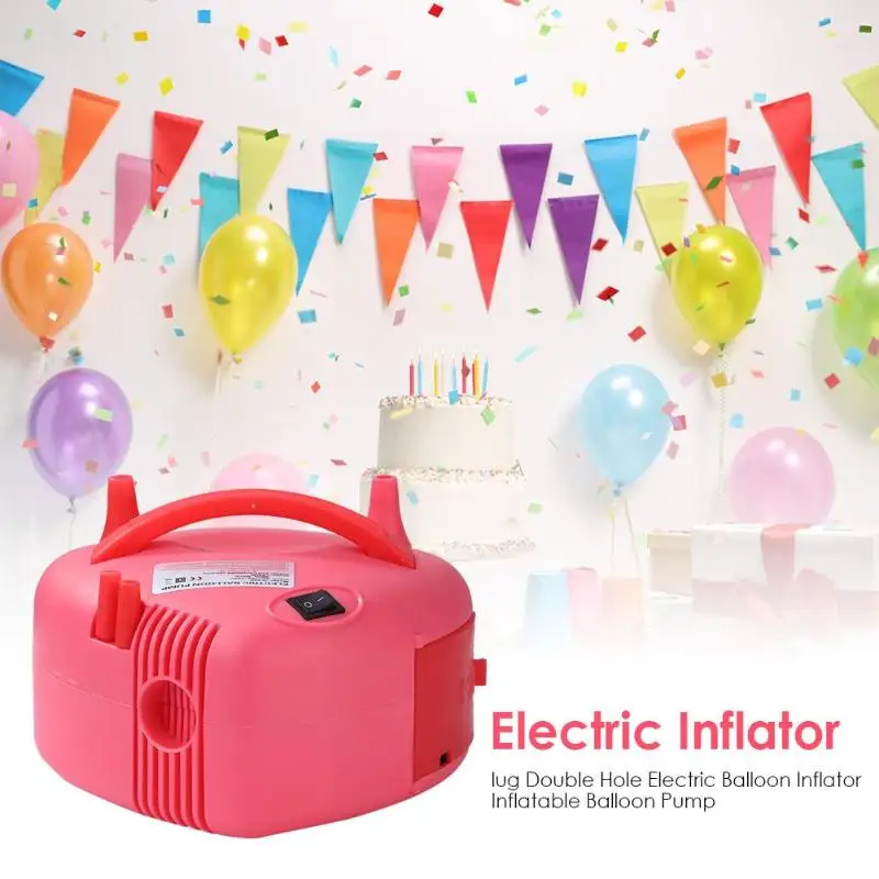 

Double Hole Portable Electric Air Balloon Inflator Pump Practical Durable For Inflatable Toys Pink Heart Shape