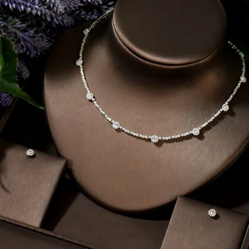 HIBRIDE Nigeria 2 pcs Bridal Jewelry Sets New Fashion Dubai Full Jewelry Set For Women Wedding Party Accessories Design N-196