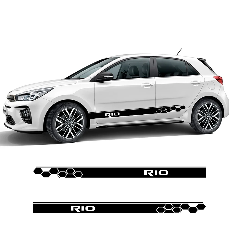 2 шт. автомобильные виниловые боковые полосы наклейки Авто графика для Kia Rio |