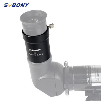 

SVBONY 1.25 inches 5X Barlow Lens Fully Blackened Metal Multi Green Coated Broadband with M42 Thread for Standard Telescope