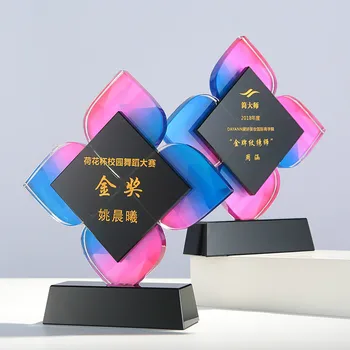 

Customized colorful windmill K9 Crystal trophy Creative champion prize Custom-made honor medal Home decoration Customization