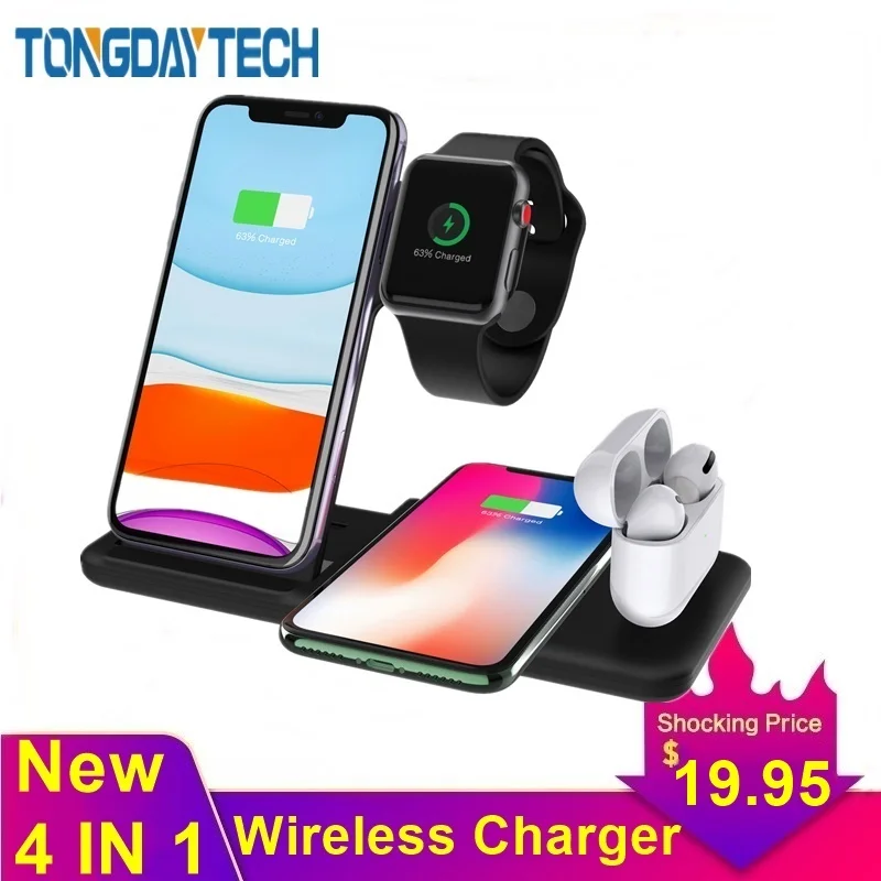 Tongdaytech 15 Вт Быстрое беспроводное зарядное устройство Qi для Iphone XS 8 11 Pro Max