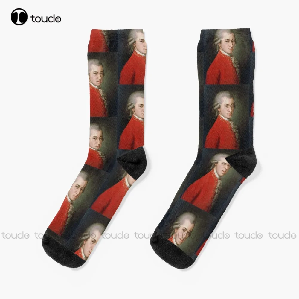 

Wolfgang Amadeus Mozart Socks Red Socks Unisex Adult Teen Youth Socks Personalized Custom 360° Digital Print Hd High Quality