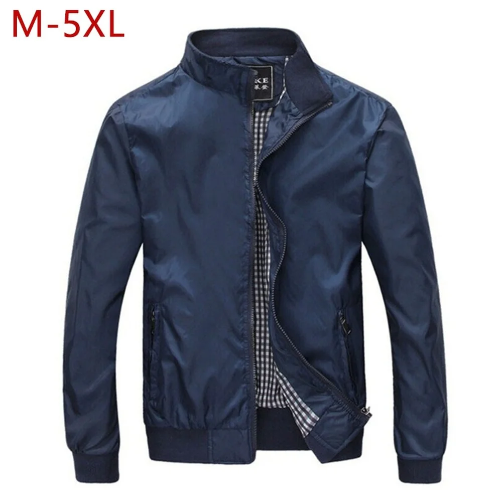 

M-5XL Spring Summer Jacket Men Casual Thin Thick Windbreaker College Bomber Black Windcheater Homme Varsity Jacket Big Size YJ19